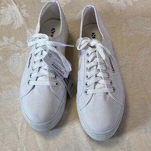 Superga White Canvas Sneakers Euro size 39 NWT men’s 6 1/2 women’s 8